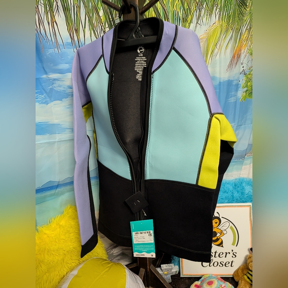 Stylish Women's Colorblock Wetsuit Jacket
